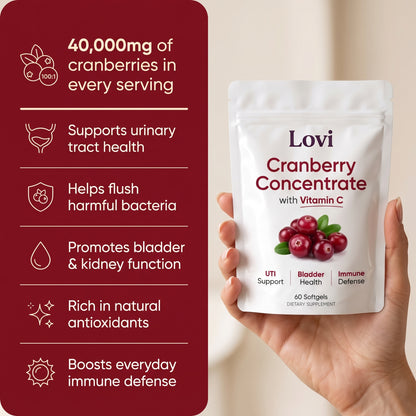 Cranberry Concentrate Softgels (40,000mg) UTI Defense Supplement
