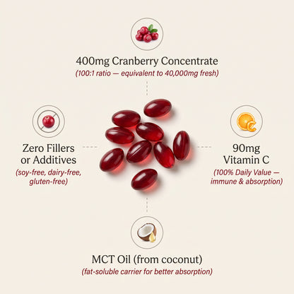 Cranberry Concentrate Softgels (40,000mg) UTI Defense Supplement